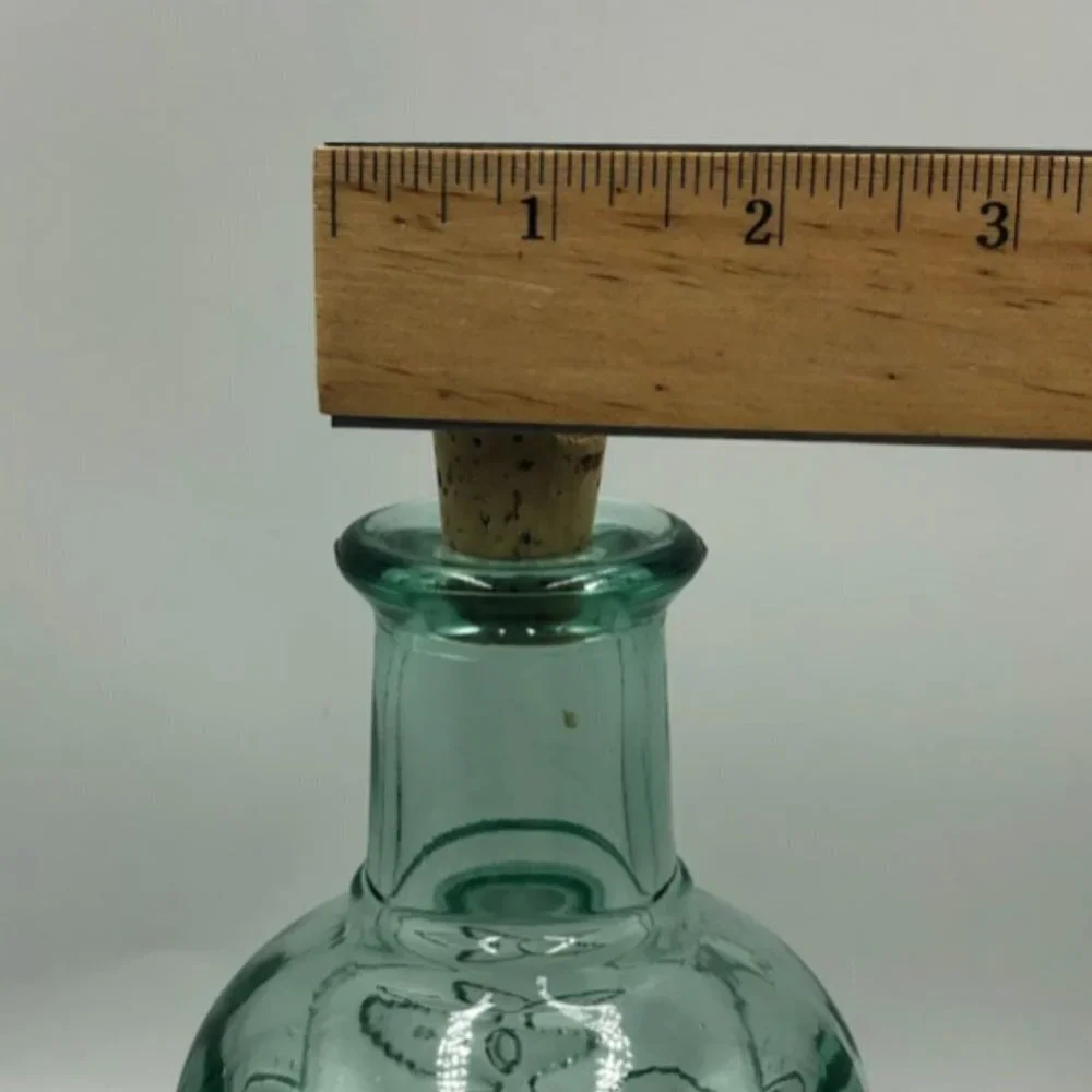Libbey Glass Decanter Orchard Fruit Embossed Green